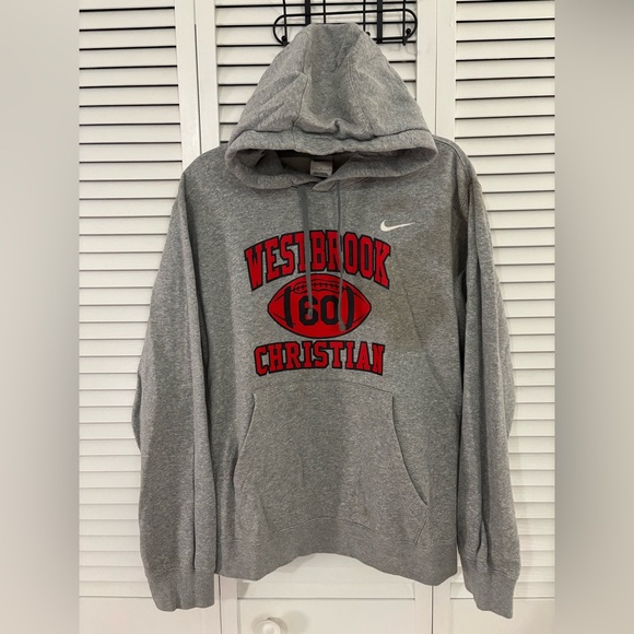 Nike Other - Nike Gray Hoodie with Red Print Size L